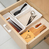 和匠宿舍抽屉冰箱整理收纳盒 可伸缩拉伸调节尺寸塑料杂物分类盒 大号方形