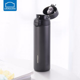 乐扣乐扣（LOCK&LOCK）缤纷弹跳盖保温杯水杯不锈钢杯316不锈钢学生男女便携随手杯 黑色-450ml