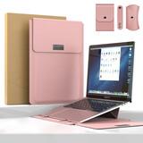 墨一 笔记本支架保护套男女 苹果Macbook13.3英寸华为14英寸联想小新便携支架内胆包 玫瑰金【四件套】 13/14英寸通用