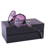 迪亚龙2025新款眼镜女太阳镜圆脸偏光墨镜女韩版潮防紫外线眼镜 紫色