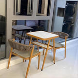 紫叶阳台桌椅三件套家用迷你茶几一桌两椅休闲现代简约藤椅阳台茶桌