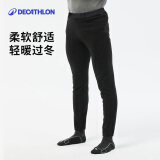 迪卡侬（DECATHLON）抓绒裤户外春秋男女保暖裤内胆绒裤运动加绒秋裤直筒裤裤子 男款-黑色（新老款随机发货）_24年新 L