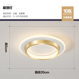 祎琳过道走廊灯现代简约北欧入户门厅玄关衣帽间灯创意个性led房间灯 金色圆形20CM三色