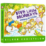 英文原版绘本 五只小猴子系列 Five Little Monkeys Sitting in a Tree 纸板书 廖彩杏书单推荐 儿童启蒙图画故事绘本