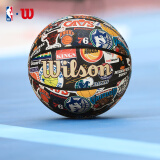 Wilson威尔胜NBA复古全队徽款高性能贴皮室内外通用成人7号篮球送礼