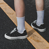 极路客2025新款鞋子情侣美式板鞋复古德训鞋耐磨减震运动男鞋专业滑板鞋 黑色 42