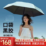 权尚【专业防晒】太阳伞遮阳双层防晒紫外线胶囊便携雨伞户外便携女 【雾霭灰】冰晶降温+0光防晒 185g小巧便携丨90天免费试用