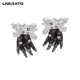 LNERATO露娜依蕾托怪诞舞会系列缎带珍珠手套耳钉女原创个性耳饰 枪黑色 56