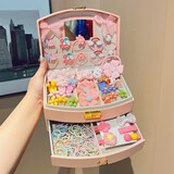 朵菲猫儿童发饰礼盒套装皇冠头饰小女孩生日礼物蝴蝶结小发夹女童头饰 1#粉色花朵系列