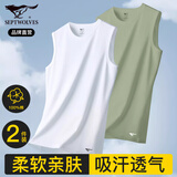 七匹狼【100%棉+宽肩】背心男士纯棉夏季吸汗透气坎肩汗衫全棉运动无袖