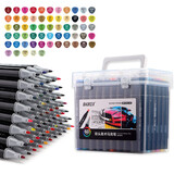 宝克（BAOKE）MP2931-60双头马克笔酒精油性学生美术绘画儿童涂鸦设计笔60色装水彩笔美育