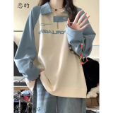 恋的秋季polo卫衣女春秋学生宽松高中初中生女生衣服2024新款秋冬外套 图片色韩版春秋款 均码（可备注码数）