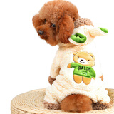憨憨宠 狗狗衣服泰迪狗衣服中型犬柯基法斗衣服变身装宠物衣服猫咪衣服 奶油色小熊 L 背长33-35cm 建议8-10斤内