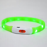 宠哆哆 狗狗防走失项圈发光项圈宠物狗泰迪荧光项圈发光usb充电硅胶软款 绿色可裁剪 M-【建议10-40斤脖圈55cm】
