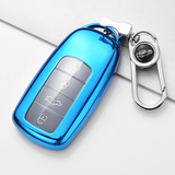 奇瑞汽车钥匙包套 瑞虎8Pro瑞虎8PLUS瑞虎7PLUS艾瑞泽5PLUS改装遥控器钥匙壳男女钥匙扣 A款智能 蓝色+金属扣 汽车内饰用品配件 功能小件