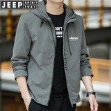JEEP SPIRIT吉普夹克男冲锋衣外套春秋季防水防风上衣休闲户外 深灰色 XL (125-140斤)