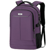 七匹狼双肩包男大容量高中学生书包15英寸16英寸笔记本商务电脑包女背包 三层紫色