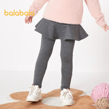 巴拉巴拉童装女童打底裤加绒小童宝宝裤子秋冬新款儿童裙裤女 深花灰00102 120cm