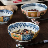 美浓烧（Mino Yaki）日本进口陶瓷碗古伊万里宫廷风复古手工家用米饭碗6.5英寸饭碗 6.5英寸金彩七宝纹