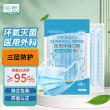 聆懿一次性医用口罩三层防护内含熔喷布可选医用外科口罩医用外科口罩药监局可查 【灭菌级别】成人医用外科口罩【独立包装】 50片