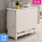 誉派折叠餐桌椅组合实木餐台小户型家用可伸缩现代简约隐形餐桌可折叠 白色（泰国进口橡胶木） 1桌4椅(1.3m常规款)