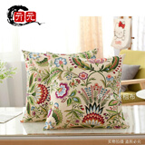 新品老粗布套不含芯正方形沙发床头靠背靠枕P 心花怒放 45x45cm【抱枕套一个】