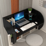 萌海豚床桌大学生床上桌电脑桌上铺宿舍神器悬空书桌床上书桌侧寝室桌子 高雅黑 单层 加固加厚