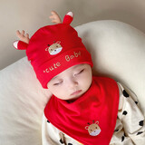 贝娜茜婴儿帽子秋冬春秋薄款男宝宝女婴幼儿新生儿胎帽6-12个月护卤门冬