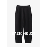 Basic House/百家好加厚加绒休闲裤女秋冬香蕉裤奶奶裤保暖百搭宽松显瘦新款 黑色 XL120-130斤