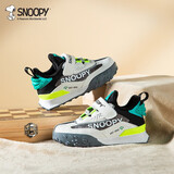史努比（SNOOPY）童鞋男童运动鞋春秋新款时尚篮球鞋学生跑步鞋儿童休闲潮鞋 加棉米绿 27 码内长约168mm