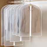 梦纳思 加厚衣服防尘罩10件套装 半透明防尘袋大衣西服防尘套挂衣服袋子 中号10件套（6*80cm）