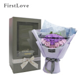 FirstLove33朵紫玫瑰永生香皂花同城配送鲜情人节生日礼物送女友