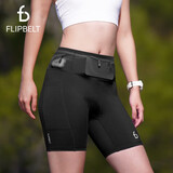 Flipbelt飞比特女士压缩腰包短裤袋鼠裤2.0跑步比赛款吸湿排汗 经典黑 XL 