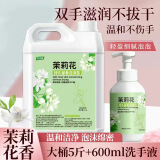 圣洁康 抑菌滋润洗手液补充装5斤 儿童家庭酒店餐厅洗手液大桶 【茉莉花】5斤装补充液+洗手液