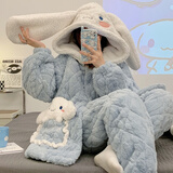 TULX玲娜贝儿睡衣加厚加绒三层夹棉珊瑚绒睡衣女秋冬季可爱棉袄家居服 玉桂狗短款114【可穿零下】 L 100-120斤