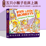 英文原版绘本 五只小猴子系列 Five Little Monkeys Jumping on the Bed 纸板书 儿童启蒙图画故事绘本 廖彩杏书单推荐