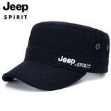 JEEP吉普帽子男士棒球帽秋冬新款羊毛混纺鸭舌帽舒适保暖平顶帽防晒遮阳帽街头礼物户外冬天太阳帽 CA0017深蓝色