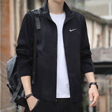 耐克（NIKE） 外套男 夏季新款运动服茄克防风衣休闲保暖防寒夹克男 FB7500-010/黑色/力荐 XL