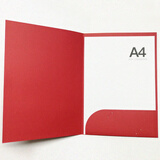 现货A4文件夹定制印刷纸合同夹A5插页夹资料多页文件封套烫金logo A4单夹/红色卡纸_现货单价