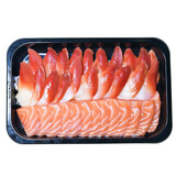 怡鲜来 冰鲜三文鱼刺身拼盘 生鱼片刺身套餐新鲜海鲜寿司 冰鲜三文鱼150g+北极贝20片