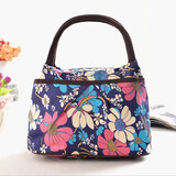 畅印 手提小布包牛津加厚防泼水便当妈咪包休闲手拎包妈妈包方形款 紫色大花