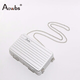 欧盟品牌Aowbs铝镁合金单肩包手提斜跨女包 亮银色