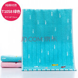 金号金号毛巾纯棉儿童毛巾卡通提缎绣花宝宝全棉吸水小面巾纯棉小手巾 蓝色 1条 25*48cm 1条