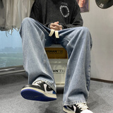 至唯复古牛仔裤男夏秋季直筒宽松潮牌阔腿美式高街百搭冬款休闲长裤子 B315-K5224复古蓝常规 XL【推荐125-145斤】