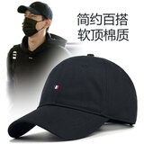 BOOLFEN轻奢品牌帽子男棒球帽高尔夫球帽新款大头围时尚潮鸭舌帽太阳帽子 三色软顶棉（黑色） L 码可调节(55-60CM)