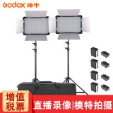 神牛（Godox） LED500补光灯摄影灯led常亮影视灯双色温摄像灯影室灯便携式婚庆DV摄像采访 LED两灯套装+电池+套装包 白光版（亮度大，赠黄白色片）