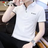 啄木鸟（TUCANO）短袖T恤男士时尚夏季时尚棉质透气polo打底衫男装 白色4XL