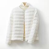 cheercoco2025冬季新款轻薄羽绒服女内胆小个子长袖圆领内穿无领轻便背心潮 白色 M 【80-100斤】