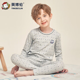 英博伦儿童保暖内衣秋衣套装纯棉棉毛衫中大童校服神器 85457麻灰 120