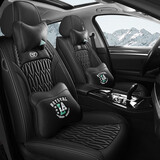 车鞍 新款免洗科技布汽车坐垫四季通用汽车座套座垫布艺全包 全科技布-耀夜黑-尊享版 五座通用-留言车型